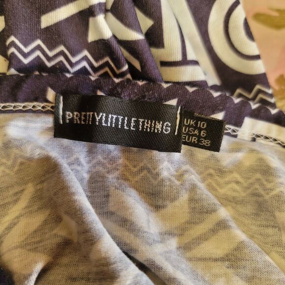 Pretty Little Thing Fair Isle Black One Piece Button Up Unionsuit Womens Size 6 - Picture 5 of 8